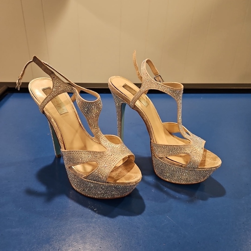 Elegant Silver Strappy Heels